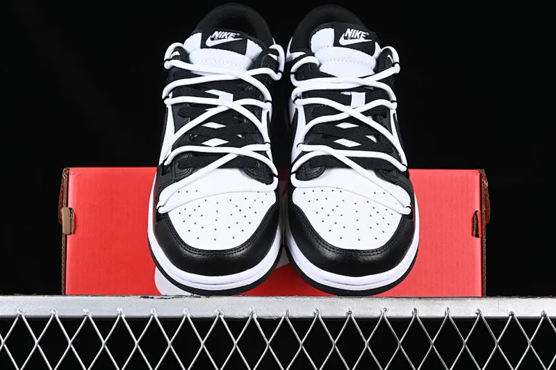 All Categories Nk SB Dunk Series Nk SB Dunk Low Low-top sneakers Nk Dunk Low Black and White Panda Customized version of deconstructed strap casual sneakers DD1391-100